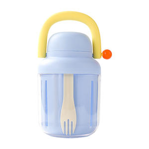 Taza para ensalada de frutas Dopamine, 1-3L, gran capacidad, portátil, con tenedor, lonchera para pícnic al aire libre - Product Image 4