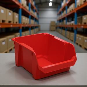 Modular Trays <b>Plastic</b> <b>Storage</b> <b>Bin</b> For Logistics Warehouse Organization Red Color - Product Image 3