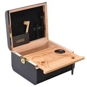 Wholesale Combo Kit Extra Large Stash Box Wooden Bamboo Box With Rolling Tray