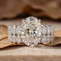 Bague de fiançailles en diamant cultivé en laboratoire certifié IGI VVS pour femme, personnalisée en argent 925, avec diamants créés en laboratoire, ensemble de bagues de mariage pour couple, bijoux
