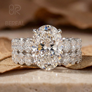 IGI Certified Vvs Lab Grown Diamond Engagement <b>Ring</b> Women Custom 925 <b>Silver</b> Lab Created Diamond Wedding <b>Rings</b> Couple Set Jewelry - Product Image 1