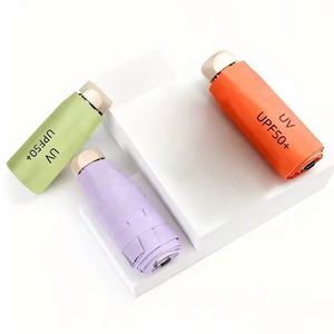 2026 New Flat 5 Folding <b>Mini</b> Pocket With Black Coating Portable Women's Uv Protection Capsule Umbrella Custom - Product Image 3