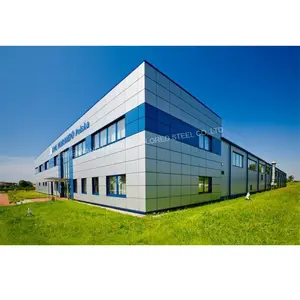Industrial shed design two story prefabricated light metal steel structure building