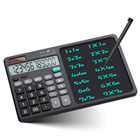 Calculatrice graphique de base HX Custom Smart, calculatrice scientifique, calculatrice à 12 chiffres avec bloc-notes, alimentée par énergie solaire