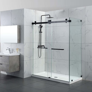 Réglable <span class=keywords><strong>60</strong></span> pouces. W X 58 pouces. Porte <span class=keywords><strong>de</strong></span> <span class=keywords><strong>douche</strong></span> <span class=keywords><strong>en</strong></span> <span class=keywords><strong>verre</strong></span> sans cadre avec kit <span class=keywords><strong>de</strong></span> <span class=keywords><strong>douche</strong></span> noir complet et porte coulissante <span class=keywords><strong>en</strong></span> <span class=keywords><strong>verre</strong></span> - Product Image 6