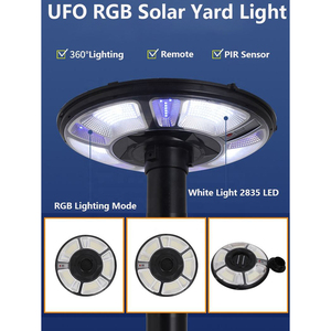 Lámpara Solar UFO Recargable para Exteriores de 500W/1000W con Sensor de Movimiento para Pared, Jardín y Calle - Product Image 4