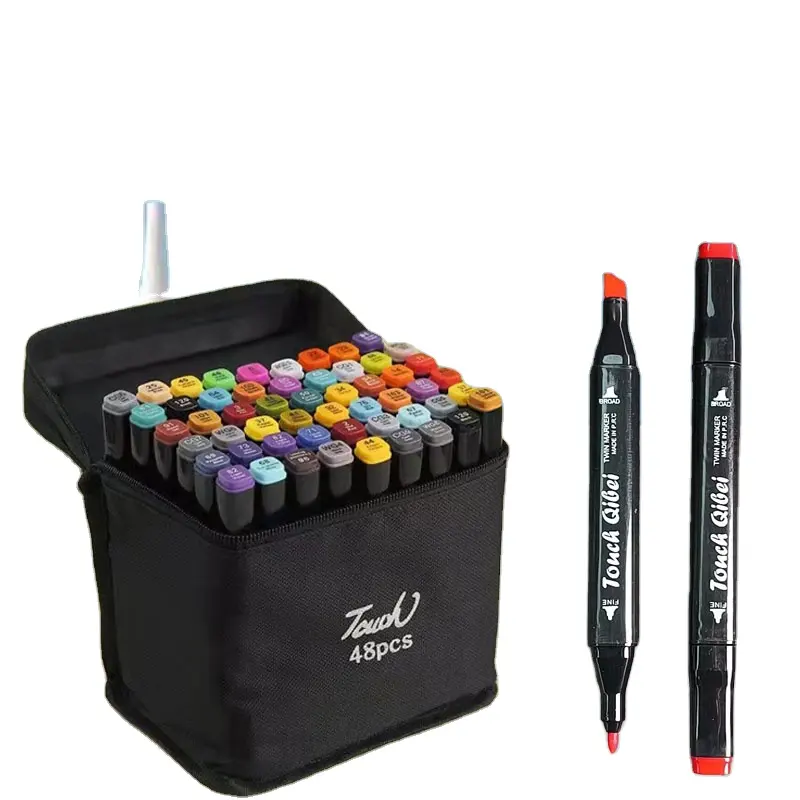 Профессиональные ручки для рисования 24/36/48/80 цветов, художественные маркеры, двухсторонний наконечник, Перманентный маркер на спиртовой основе