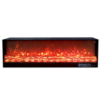 Cheminée murale électrique à insert, flamme simulée, télécommande, thermostat réglable, puissance de chauffage 1500W, usage domestique, anglais