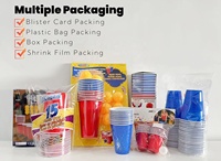 Ensemble de gobelets jetables en plastique PP PS pour Beer Pong, plusieurs tailles, pour jeux de fête et événements