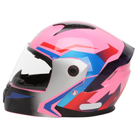 Couleur rouge ABS DOT professionnel intégral Flip Up imprimé masque réponse rapide refroidissement cloche dur classique casque de moto pour fille