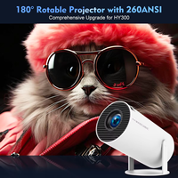 Projecteur HY300 Pro+ Android 14, prise en charge 4K, Wi-Fi 6, BT5.4, écran LCD portable, 260 lumens, courte focale, home cinéma, haut-parleur 5W