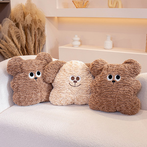 الوسائد القطيفة على شكل كلب لطيف قماش خاص دافئ لينة محشوة مخصصة الكلب الدب وسادة قطيفة رمي وسادة لعبة أفخم - Product Image 5