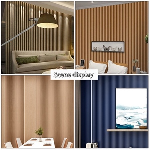 Panneau rainuré WPC à lattes aléatoires, design décoratif intérieur, composite <span class=keywords><strong>bois</strong></span> écologique, solution imperméable et durable, panneau mural WPC - Product Image 4