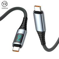 240W PD charge type-c câble USB3.2 Gen2 20GBPS blindé cuivre étamé LED affichage numérique Nylon caméra ordinateur 1.5m/2m