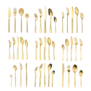 Juego de Cubiertos de Acero Inoxidable Oro Satinado Bestek 4 PIEZAS para Boda Cubiertos Dorados - Product Image 6