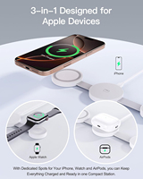 Chargeur sans fil magnétique pliable de bureau 3 en 1 portable à vente chaude en ligne, 15 W, type C, pour téléphone, écouteurs et montre
