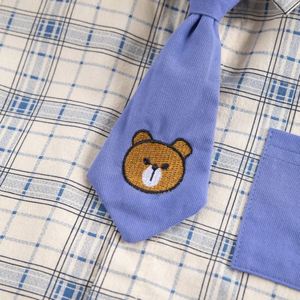 Nouvel ensemble de sport haut de gamme pour garçons : chemise à revers avec cravate et short uni, provenant d'un fournisseur chinois - Product Image 4