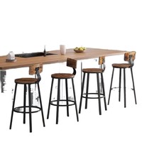 Ensemble de chaises de bar en bois personnalisées en gros, tabourets de restaurant industriels, tabouret de bar avec pieds en métal et repose-pieds
