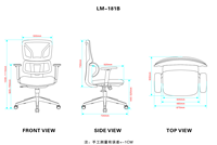 Chaise de bureau pivotante moderne et élégante en maille noire avec base en acier inoxydable pour la maison, le bureau, l'hôpital, l'hôtel - Confortable
