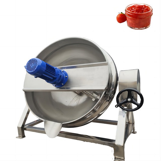 DZJX Jacketed Kettle With Agitator Valve Jacket Pot Mixer for Cosmetics Tallow Sauce Sugar Candy Jam Shrimp Paste