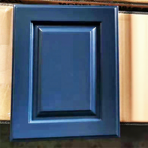Flat Pack แผงประตูตู้ครัว,แผ่นไม้เนื้อแข็งสีน้ำเงินเข้มผลิตในเวียดนาม - Product Image 1