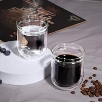 Mug de voyage moderne en verre borosilicate sans BPA, double paroi, anti-fuite, 8 oz, isolé, compatible lave-vaisselle