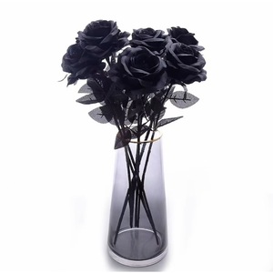 Rosa Negra Artificial de 50cm de Altura, Simulación Realista, Decoración de Halloween, Estilo Gótico - Product Image 4