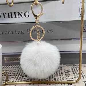 Wholesale Multicolor Cartoon Pompom Plush Car <b>Bag</b> Pendant Furry Fluffy Puff Ball 8cm Faux Rabbit Fur Ball Pom Pom Keychain - Product Image 6