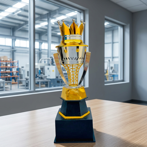 Royal Crown Trophy Metal Award Cup With Gold Base And Silver Body For <b>Cricket</b> <b>Equipments</b> - Product Image 4