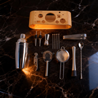 Ensemble de mélangeurs en acier inoxydable de luxe, outils de barman, kit d'accessoires de bar, 10 pièces, capacité de 750 ml, écologique, durable