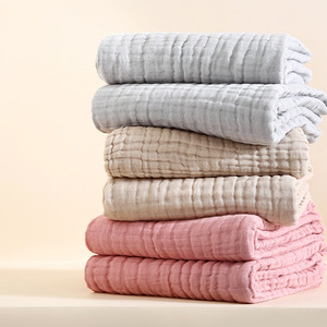 Serviette de bain en gaze Qidou pour bébé, 110x110 cm, couverture en pur coton 6 plis pour nourrissons et tout-petits - Product Image 4