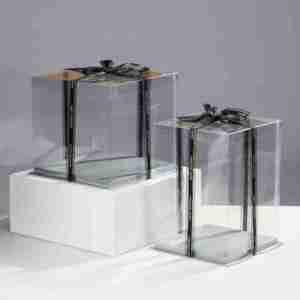 Box Clear Luxurious Top Quality New Design Transparent Cake Box Clear Pet Plastic Square Plastic Box For Birthday Cake