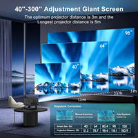 Projecteur Home Cinéma LED LCD Full HD 1080P Certifié Google TV Nouveau Mini Portable Vidéo 4K Taille 120 Pouces Fonctionnalités WiFi BT5.2