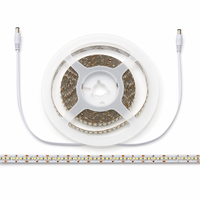 Bande lumineuse LED 12V 2835 180 LED/m 10mm 3000K Blanc chaud Ra80 IP20 Certifiée CE RoHS Rouleau de 5m Télécommande pour usage résidentiel