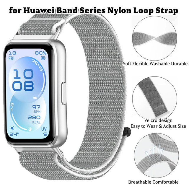Nylon Sport Loop Band for Huawei Band 11 Watch Strap Smartwatch Breathable Replacement Braided Fabric Watchband