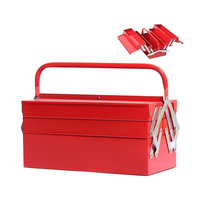 Boîte à outils en métal de haute qualité, empilable, rouge et bleue, en acier inoxydable, en acier au carbone, en aluminium, à cantilever