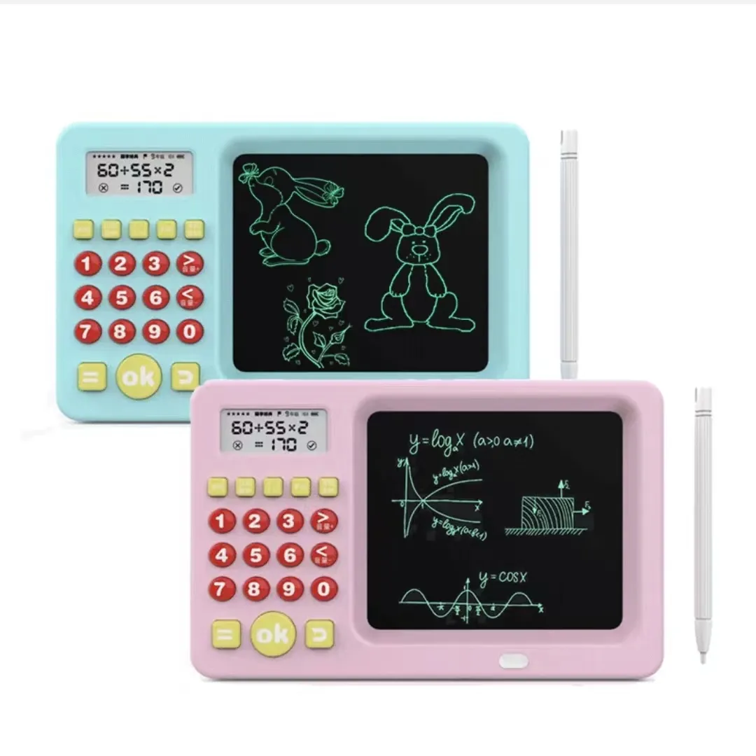 Juguete educativo eléctrico 2 en 1 para niños, matemáticas, cálculo Oral, aritmético, Tesoro con tableta de escritura LCD, novedad