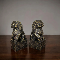 Statue de lion gardien Feng Shui en résine, style chinois, fait main, écologique, artistique, pop art animalier, Foo Dog