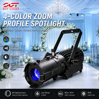 Projecteur LED RVBW 4-en-1 80W à Zoom 18-28 Degrés DMX512 Mini Leko pour Scène de Théâtre, Église et Mariage