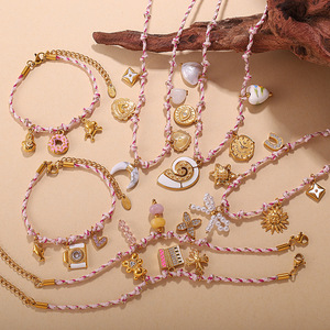 Set de Pulseras DIY Estilo Japonés y Coreano con Dijes de Aleación de Zinc, Diseño de Vida Marina, Regalo para Mujeres - Product Image 1