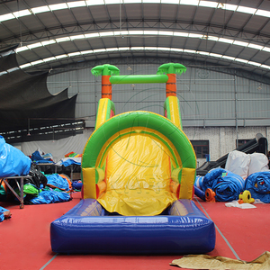 Summer Party Inflatable Tropical slip <b>Slide</b> Water Play <b>Slide</b> Inflatable Popular Inflatable Palm Water <b>Slide</b> with Swimming <b>Pool</b> - Product Image 5