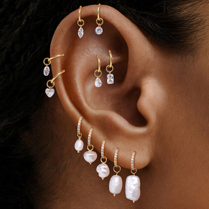 Accessoires de boucles d'oreilles DIY faits à la main en argent sterling 925 : Cerceaux, breloques géométriques, cœurs, poires, marquises, zircons, perles et charms - Product Image 3