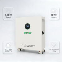 CKMINE Source Factory Onduleur Solaire Tout-en-un avec Stockage d'Énergie 5kWh 25.6V 10kWh 51.2V 200AH Batterie Lithium LiFePO4 Hors Réseau