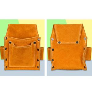 Heavy Duty 4 Pockets <b>Leather</b> <b>Tool</b> Belt Multipurpose Pockets Work Organizer Pouch Framing Fat Lip <b>Tool</b> Holder for Carpenter - Product Image 2