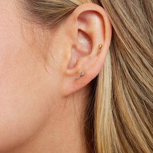 Venta al por mayor ASTM G23 titanio estrella forma bisagra pendiente CZ incrustaciones con bisagras Clicker nariz anillo mujeres Piercing joyería - Product Image 2