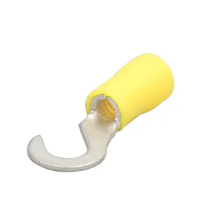 High quality hook shaped brass automotive pre insulated PVC crimped bare circular terminals