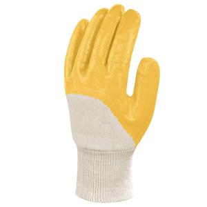 Guantes recubiertos de nitrilo NBR 3/4 de interbloqueo de algodón amarillo Blur Orange Work Safety NBR-Guantes para uso industrial y de construcción - Product Image 2