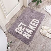 FIGOO - Alfombra de Baño Rosa Personalizada al por Mayor, Antideslizante, de Microfibra Gruesa, Alfombra de Baño con Diseño de 'Get Naked' para Decoración del Baño