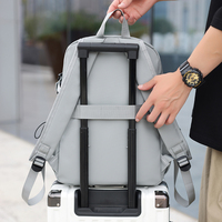 Sac à dos étudiant grande capacité style coréen, fermeture éclair, couleur unie, en nylon, mode décontractée, pour homme, imperméable et antivol