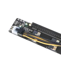Adaptador de ranura SlimSAS 8i x2 a PCIe 4.0 x16 de 2 puertos, tarjeta elevadora SFF8654 GEN4 para tarjeta gráfica de red, tarjeta de video GPU, cable de alimentación de 6 pines